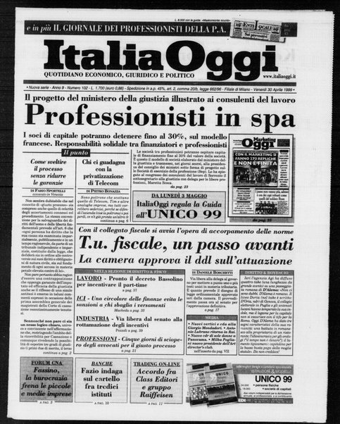 Italia oggi : quotidiano di economia finanza e politica